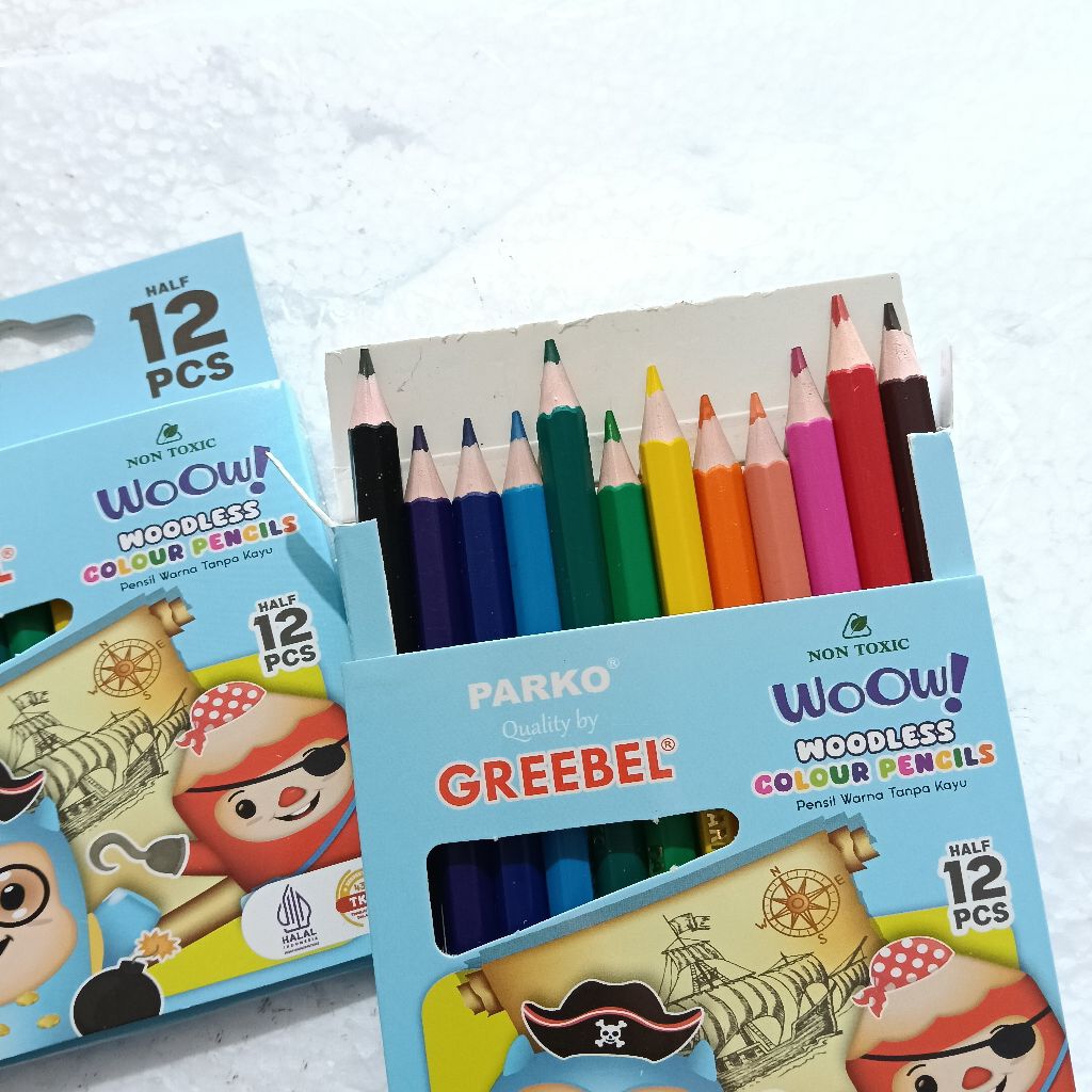 

PARKO PENCIL WARNA - WOODLESS COLOUR 12 WARNA PENDEK - COLORED PENCIL - WARNA LEBIH NYATA PKW-906