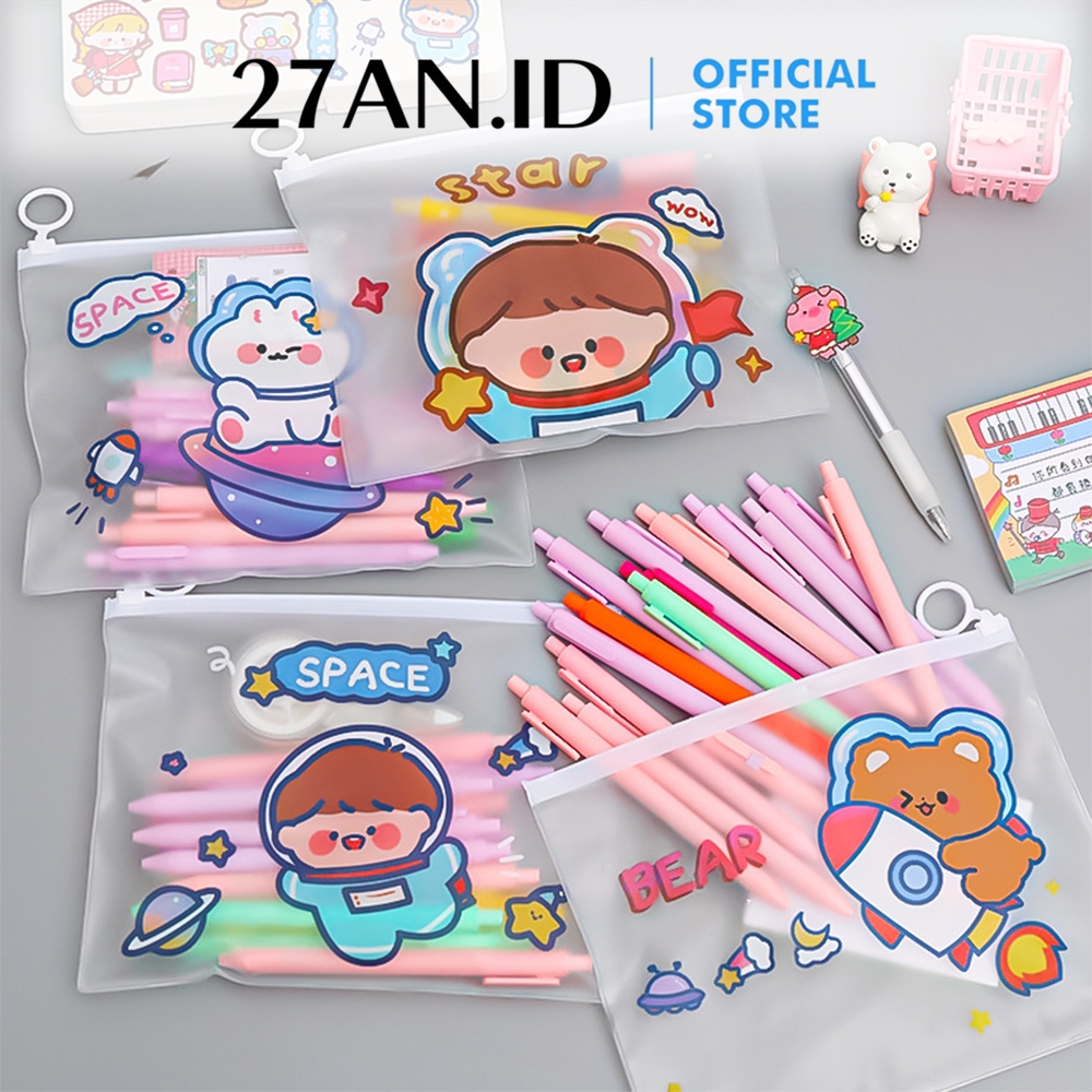 

( 27AN.ID ) Zipper Bag Cartoon H623 Pouch Tempat Pensil Tas Pouch Kosmetik Tranparan Pouch Zip Lock Kosmetik