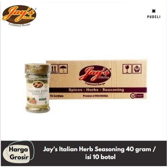 

Jay's Italian Herb Seasoning 40 gram / isi 10 botol / 1 dus