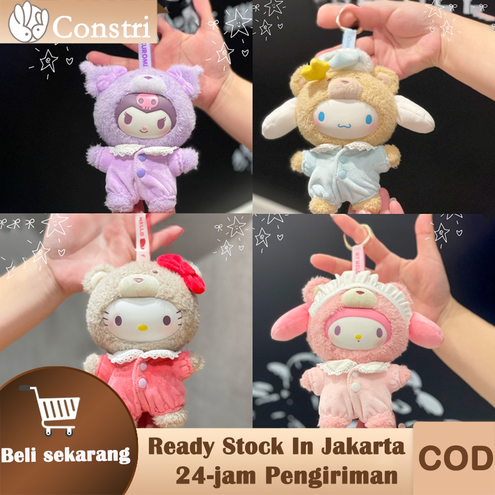 [READY]Sanrio Karakter Latte Baby Keychain Plush Gantungan Tas Face Cinnamoroll Mymelody Kuromi Plus