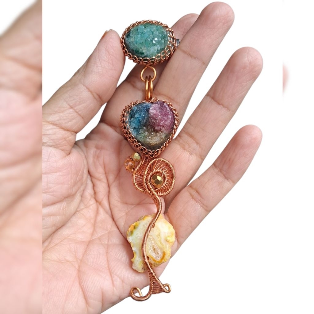 Liontin/bros juntai batu druzy