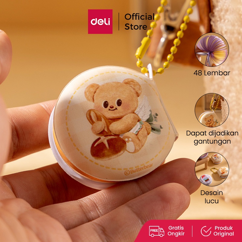 

Deli x Butterbear Buku Catatan Mini / Notebook 48 lembar Dapat dijadikan Gantungan HY227