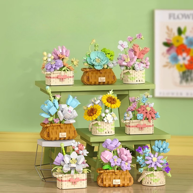 Eonal Floral Succulent Plant Model Assembly Toy for Girls Brother's Joy Building Blos Decoration Gif