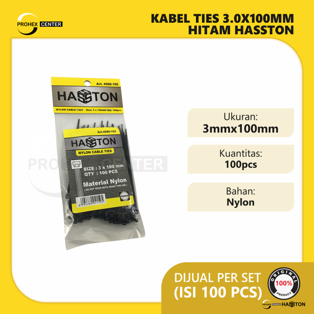 Kabel Ties Hasston Original Ukuran 3x100 Dan 3X150 Semua Warna Tali Ties Cable Ties Nylon Cable Ties