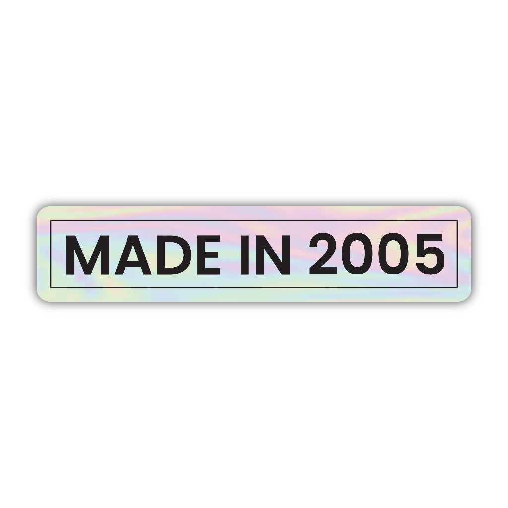 

Z358 sticker made in 2005 aesthetic, stiker hologram satuan