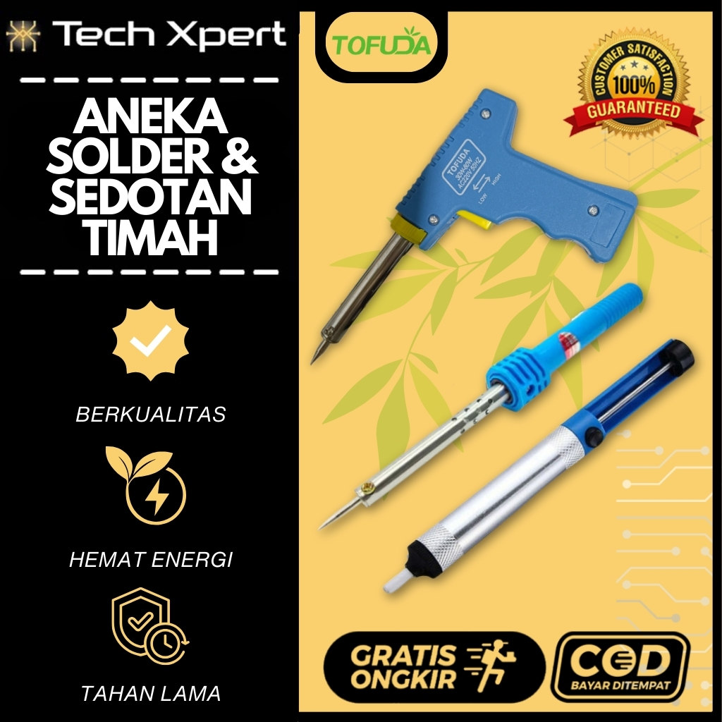 SOLDER LISTRIK TOFUDA / SOLDER TEMBAK 3080 / SOLDER LISTRIK MATA KERAMIK 80W FREE / SEDOTAN TIMAH TO