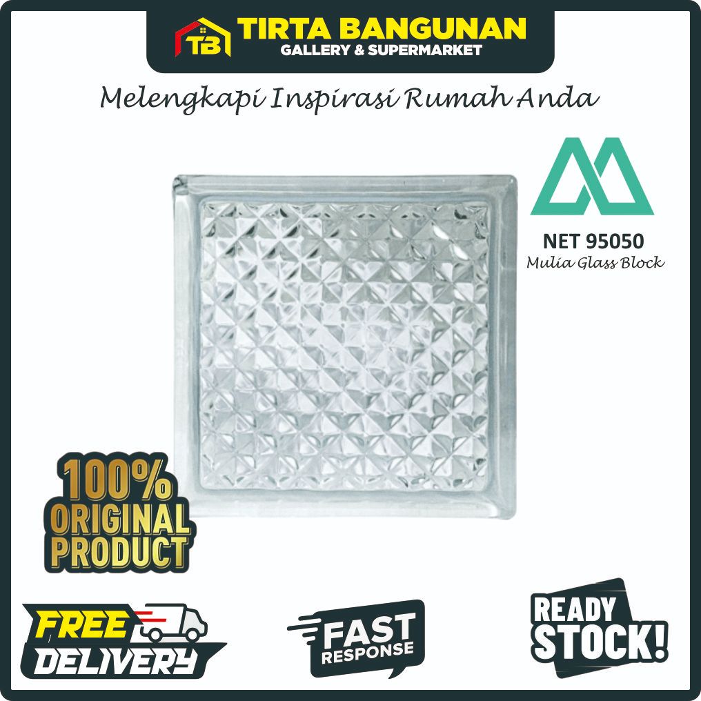[PASTI ORI] MULIA GLASS BLOCK NET 20X20 CM 95050