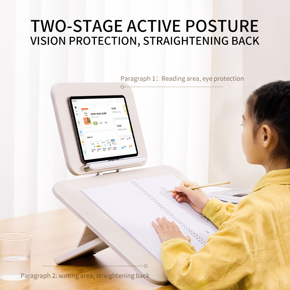 

JOPREE YD13S Book Stand Reading Large Book Holder Adjustable Height Foldable Wooden Cooking