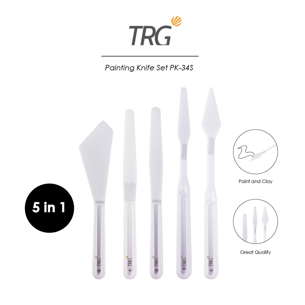 

TRG Plastic Painting Knife Clay Tool Cake Set 5 in 1 PK-34S - Pisau Ukir Palet Spatula Lukis Tanah Liat Pottery Sculpting TRG