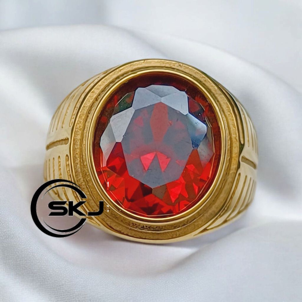 CINCIN BATU RED GARNET CUTTING KUALITAS SUPER