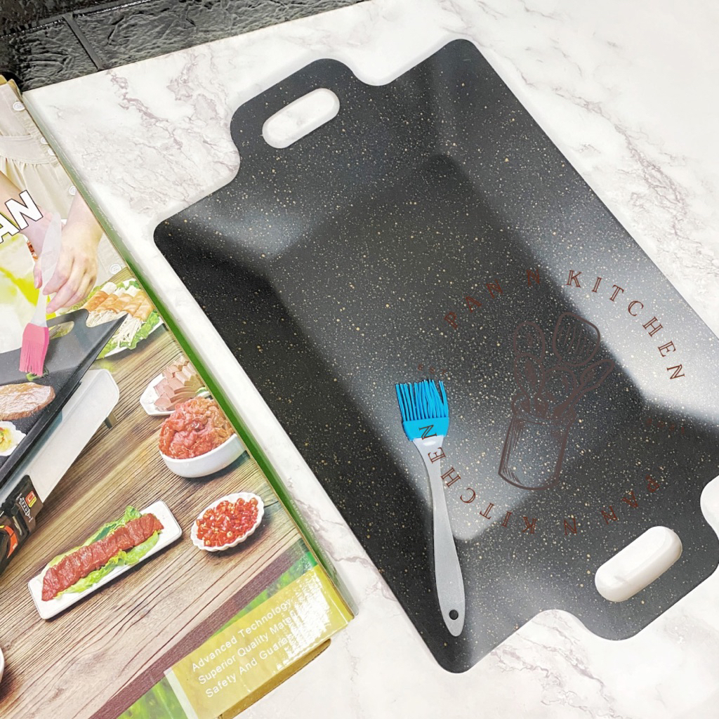 Multi Grill Pan BBQ/ Panggangan Daging Sosis Kebab Roti Bakar + Kuas Silikon/ Alat Panggangan BBQ