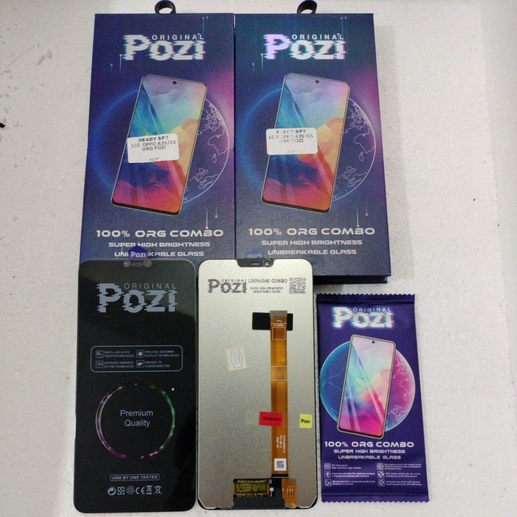 lcd oppo a3s/cph1803/cph1853/realme2/rmx1805/realme c1/rmx1811/a12e POZI