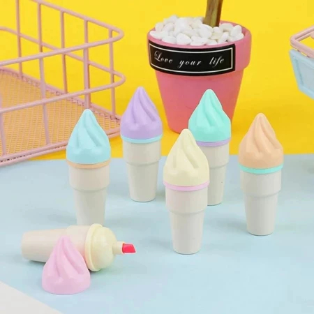 

DP HighLighter Motif EsKrim Cone 1 Set 6 Pcs Free Pouch Highliter Es Krim Cone Stationery Lucu Unik Penanda Buku Warna Warni Kado Viral