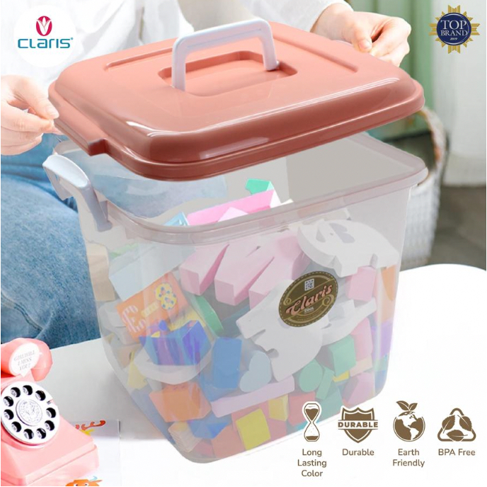 Box + Handle Qbic medium 24 liter 1057 Claris (P35,5 x L33 x T33 cm)