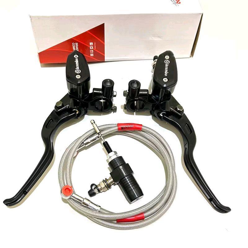 Master rem double oval kopling hidrolik model rcb set stut Hitam  selang 95cm pnp fu vixion ninja kl