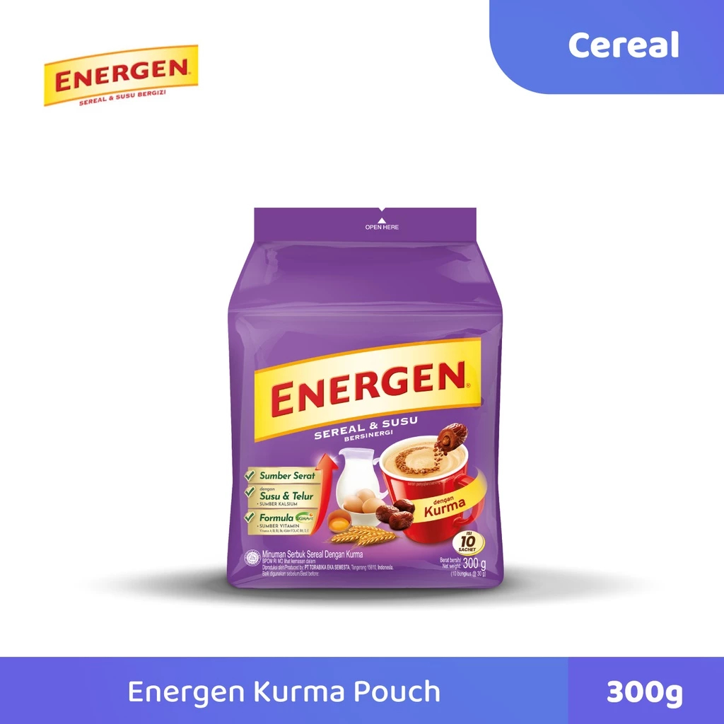 

[Exp Feb 26] Energen Sereal dan Susu Bersinergi Rasa Kurma Kemasan Pouch isi 10 pcs [300gr]
