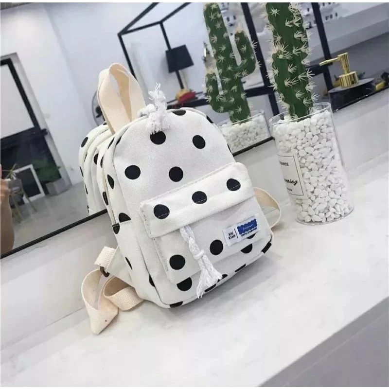 Tas Polkadot Wanita Sekolah SD SMP SMA Fashion Ransel Terkini