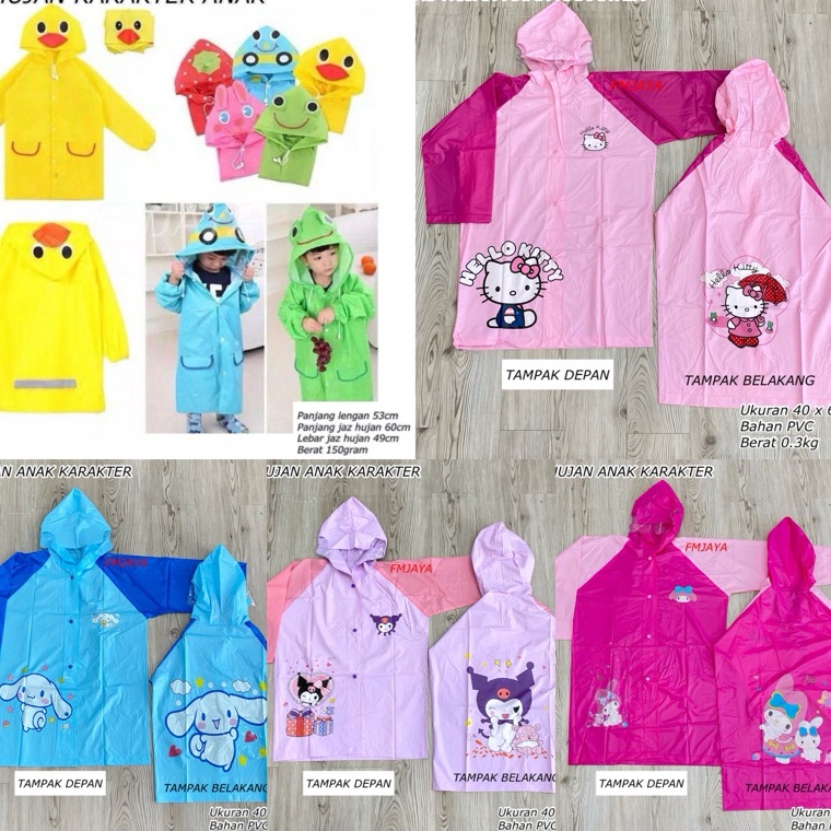 KODE F57W JAS HUJAN ANAK KARAKTER  JAS HUJAN ANAK TERUSAN  JAZ HUJAN ANAK MOTIF SANRIO  MANTEL HUJAN
