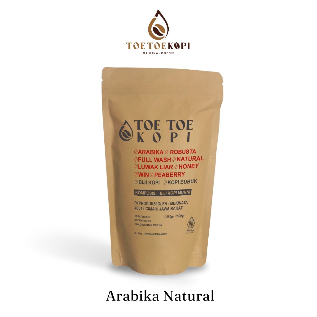 

Toe Toe Kopi Arabika Natural 500gr - 1kg
