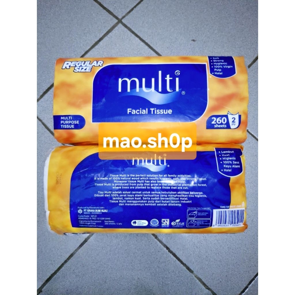 Tessa Facial Tissue Multi Tisu Wajah 260 sheet x 2ply
