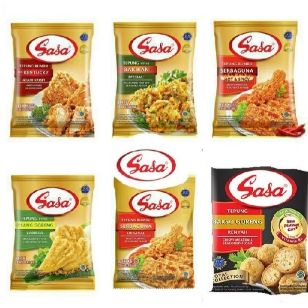 

SASA TEPUNG BUMBU ORIGINAL 210GR, SPICY AND HOT 210GR , PISANG GORENG 210 GR