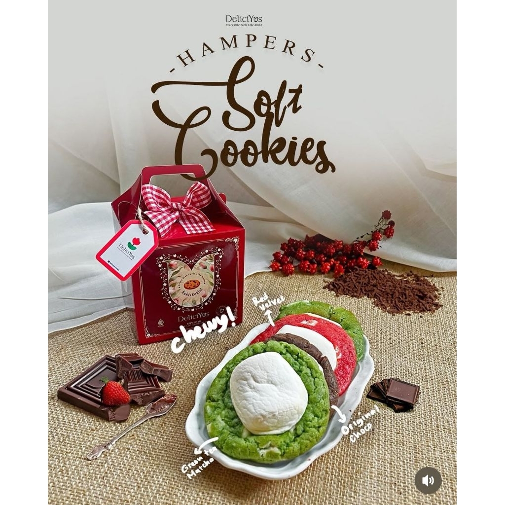 

Hampers Solft Cookies Kemasan Box Hampers| 1 Dus isi 4pcs