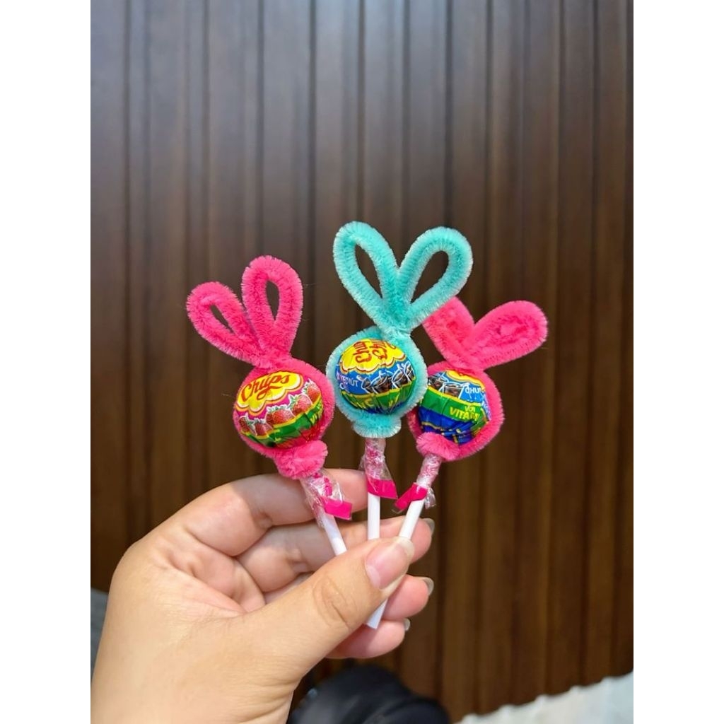 

Mini Gift Permen Bunny dari kawat bulu
