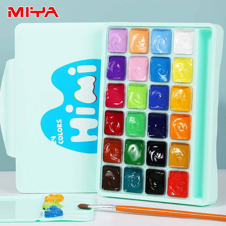 

KODE N32A Cat Air Gouache MIYA HIMI Gouache Basic Set Colour 18 X 3ml Paint Set 1824 Warna
