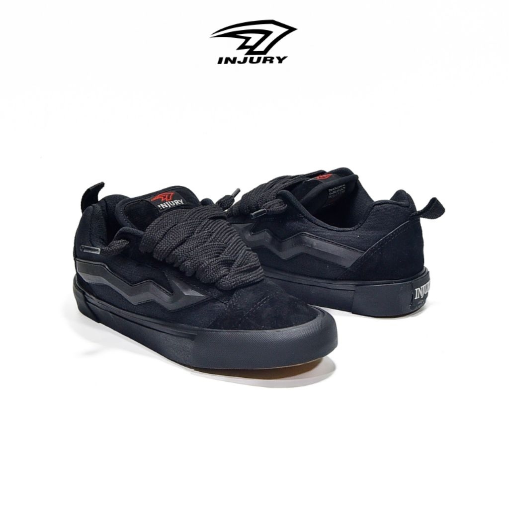 100% AMAN Injury - Sepatu Sneaker Unisex Sepatu Sekolah Pria Wanita Gen Everest Full Black