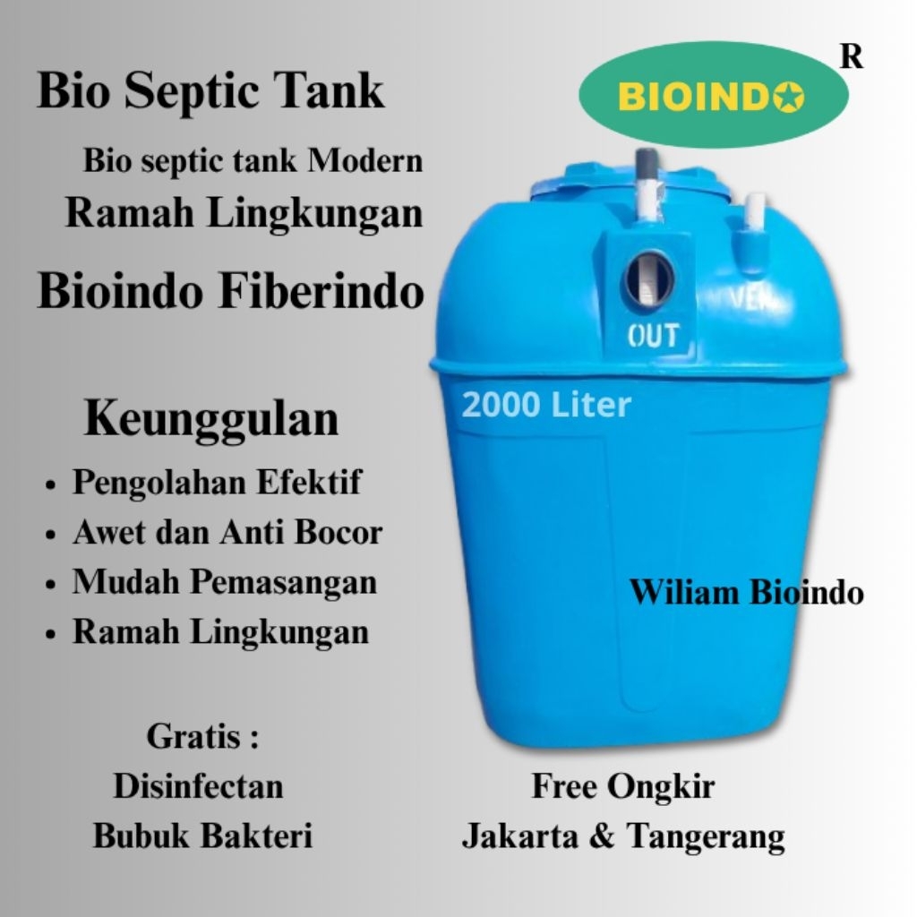 Bio septic tank 2000 liter Bioindo, septic tank biotech modern