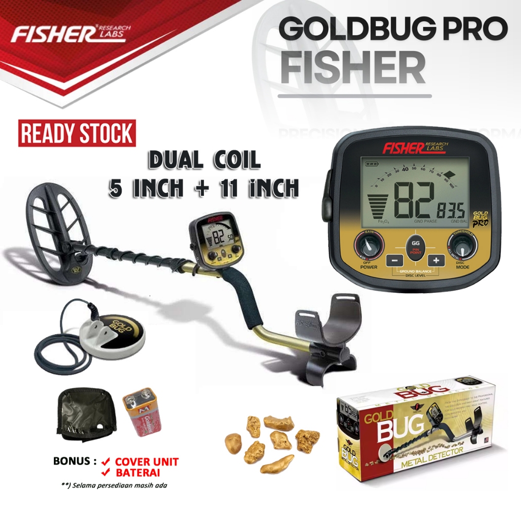 FISHER Gold Bug Pro Gold Silver METAL DETEKTOR DETECTOR EMAS LOGAM PENCARI EMAS LOGAM DALAM TANAH