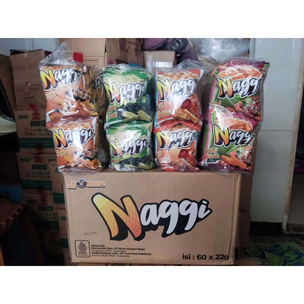 

Snack Naggi Wafer Roll - Camilan Renyah bikin nagih dengan Varian Rasa Unik! 40pcs