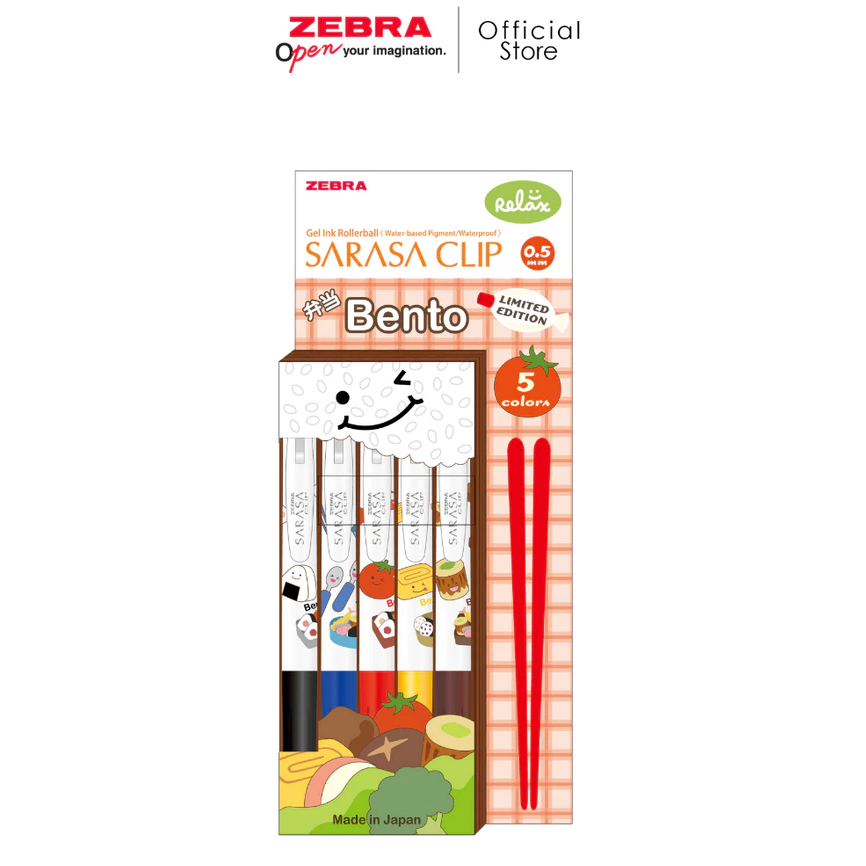 

Zebra Alat Tulis Pulpen Gel Sarasa Clip 0.5mm Bento Series Limited Edition - Isi 5 Pcs - Set A (Merah)