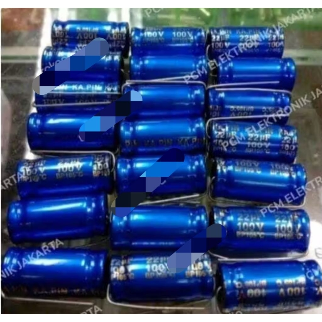 RF4218 elco nonpolar non bi polar bipolar np bp 22uf 22 uf 100v 100volt by PCM LTC GLODOK
