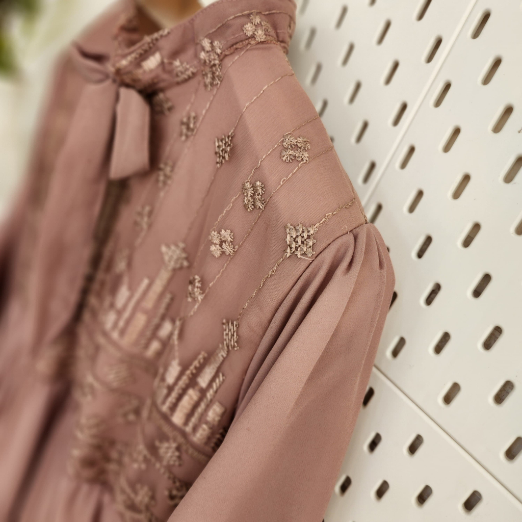 Gamis Ceruty Mix Brokat Elegan Baju Kondangan Muslimah Terbaru  Gamis Ceruty Brokat Premium Model Ke