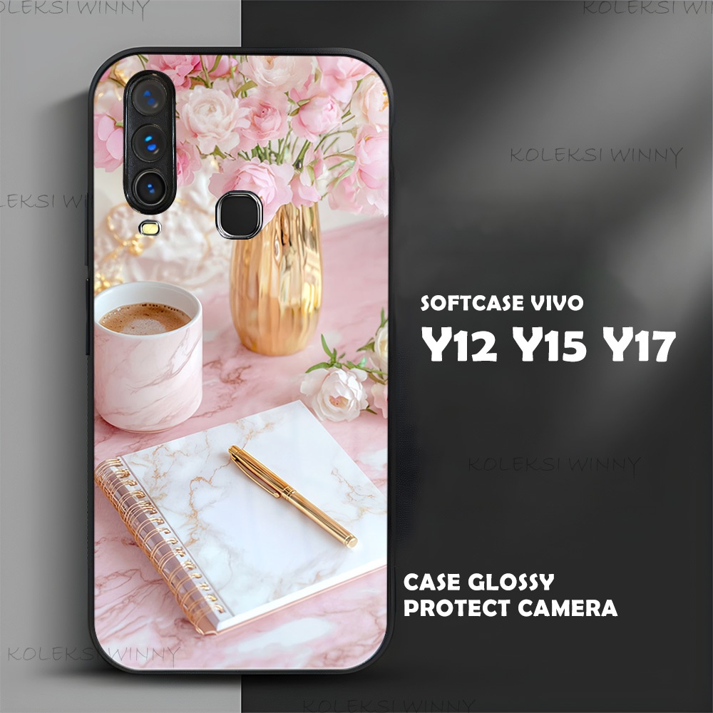 WD08 Softcase VIVO Y12 Y15 Y17 | Case Pelindung Kamera | Casing Vivo Glosy Aesthetic Lucu Keren | Ae