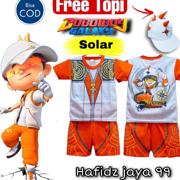 Trendy TERBARU SETELAN ANAK LAKILAKI BOBOIBOY SOLAR PUTIH FREE TOPI  BAJU BOBOBOY ANAK TERLARIS  BOB