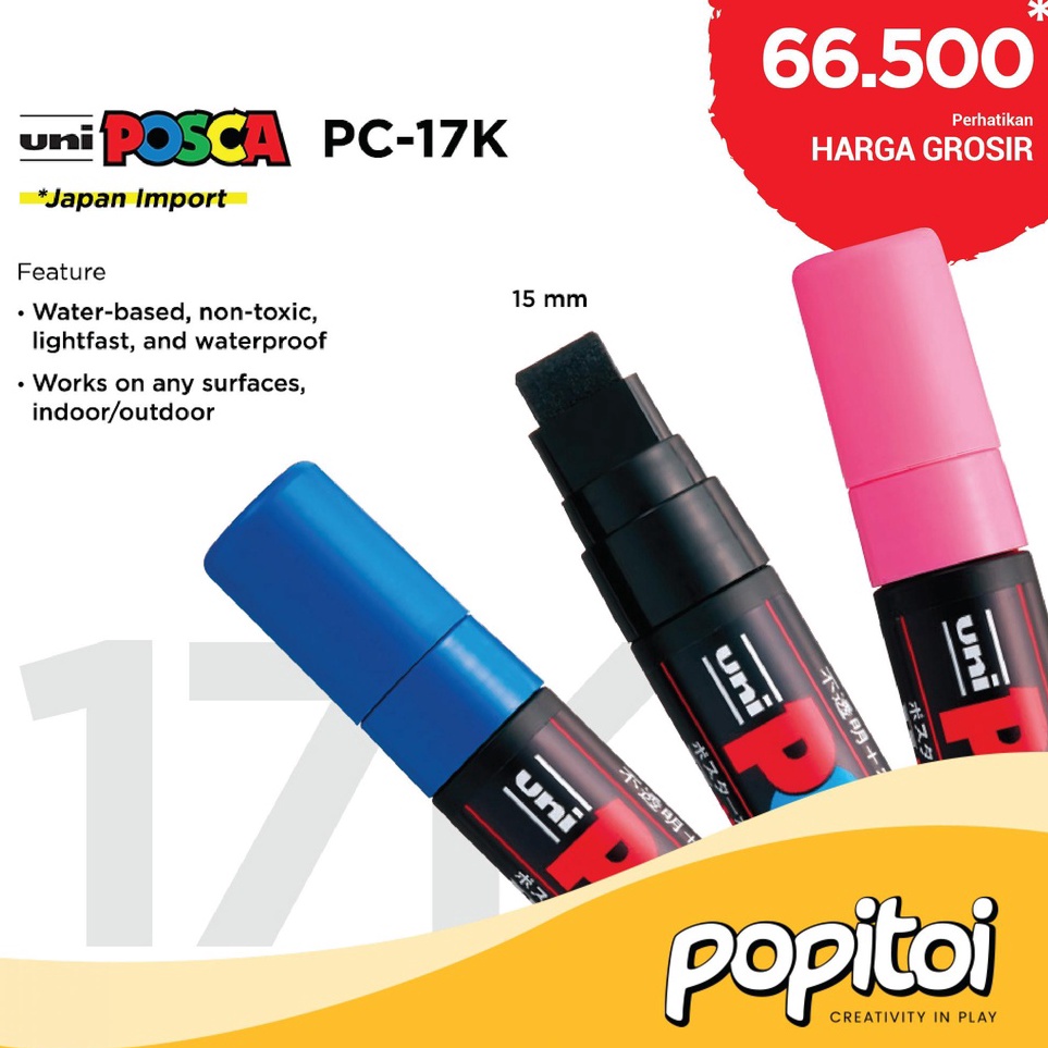 

KODE X72U UNI POSCA PC17K 15mm Extra Broad Tip Water Based Pen