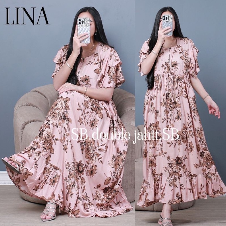 KODE T98V Dress Bali Lina Jumbo XXL Resleting Busui Rayon