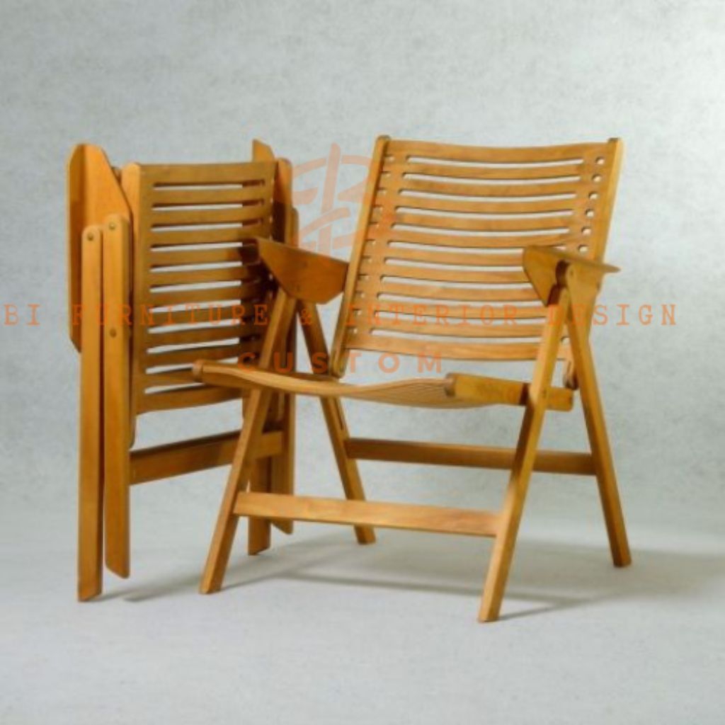 kursi lipat kursi santai kayu jati minimalis