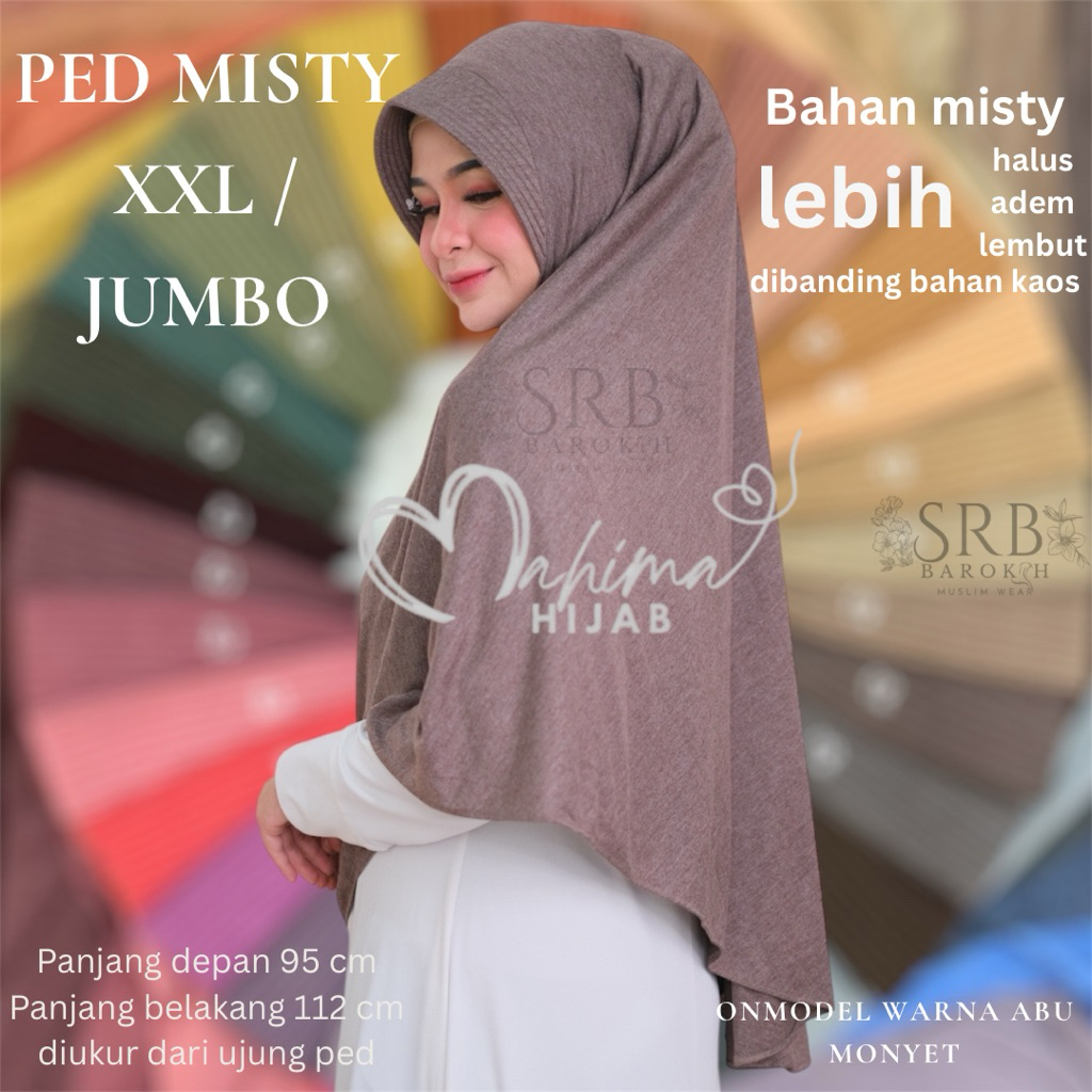 (READY) ped antem bahan misty jumbo XXL mahima hijab