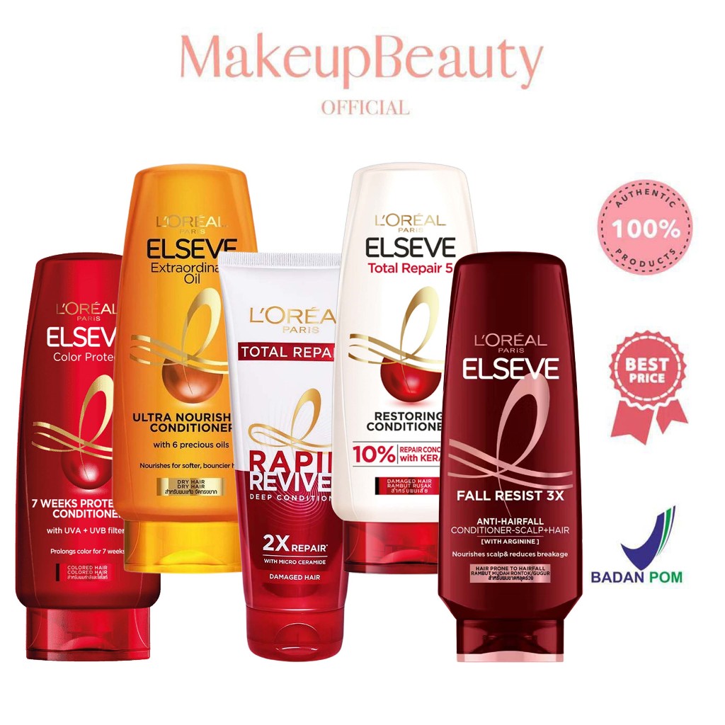 LOREAL PARIS Elseve Conditioner 155ml - Total Repair 5 | Fall Resist 3X | Extraordinary Oil | Rapid 