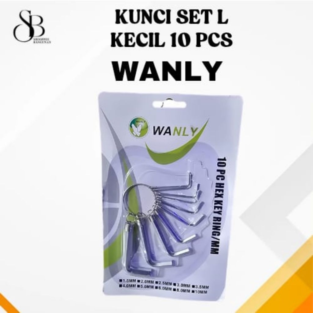 Set Kunci L / Kunci sok L kecil 10pcs Wanly