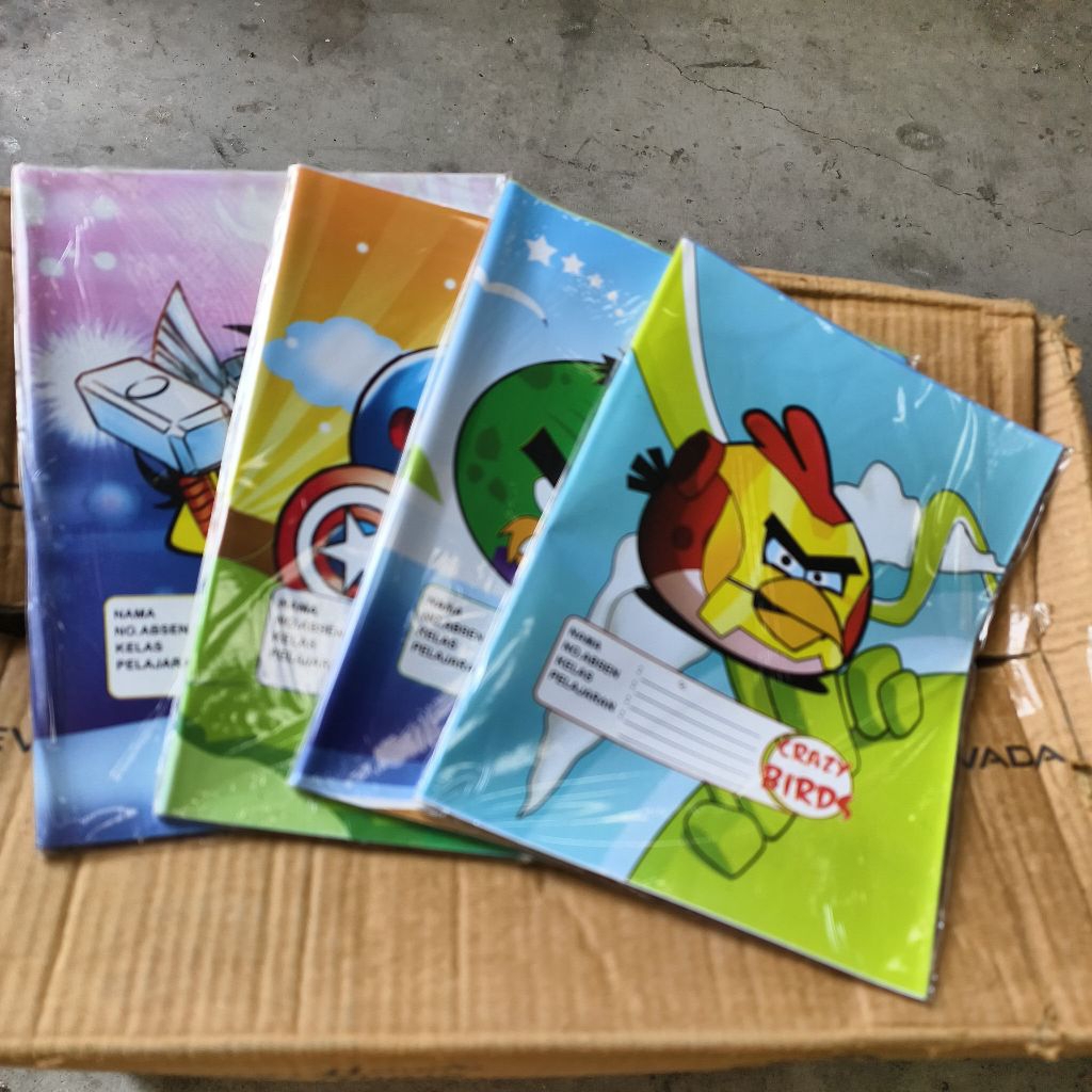 

sampul/samak/buku motif fancy crazy birds/20lbr/kwarto/TERMURAH