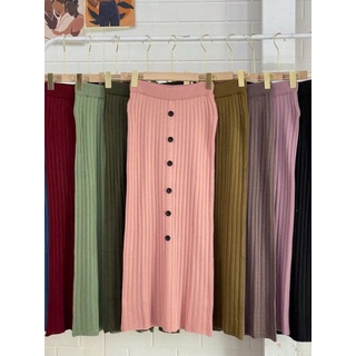 Rok Span Rajut Kancing || Rok Rajut Kancing Knit Premium