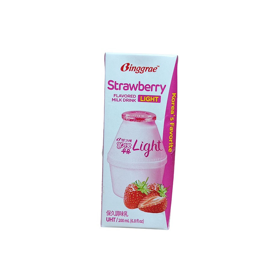 

BINGGRAE LIGHT STRAWBERRY MILK DRINK 200 ML