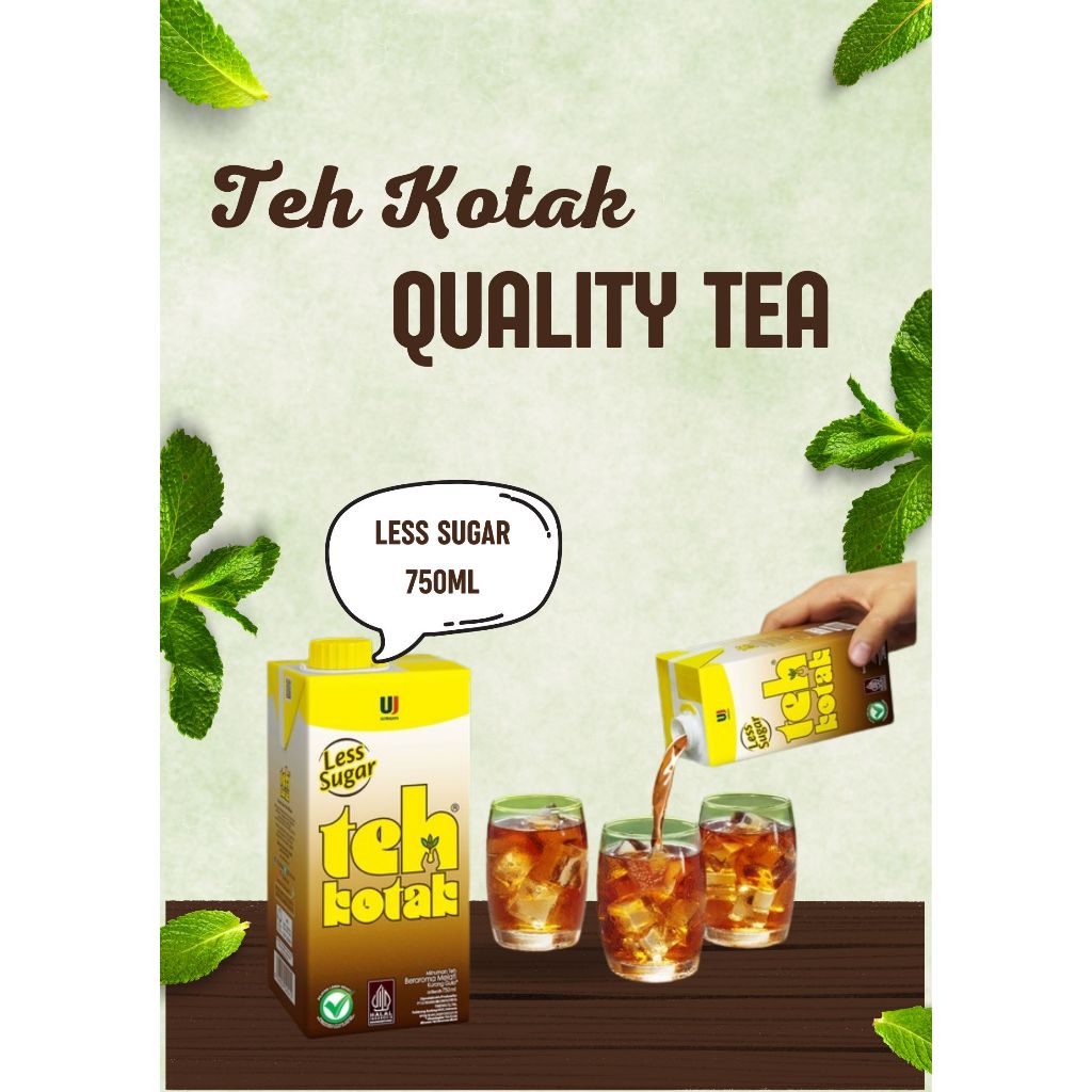 

TEH KOTAK LESS SUGAR 750ML QUALITY TEA 1 DUS/ 12 PCS
