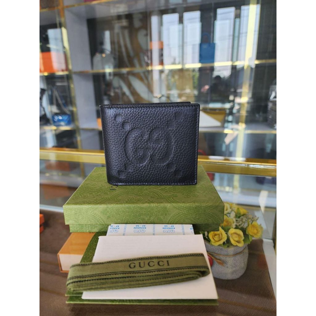 IDR 7.500.000 - BNIB Gucci GG Men Wallet Black Jumbo empreinte/ leather 2023 ( complete set with pap