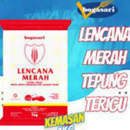 

tepung terigu lencana merah bogasari 1 Kg protein rendah