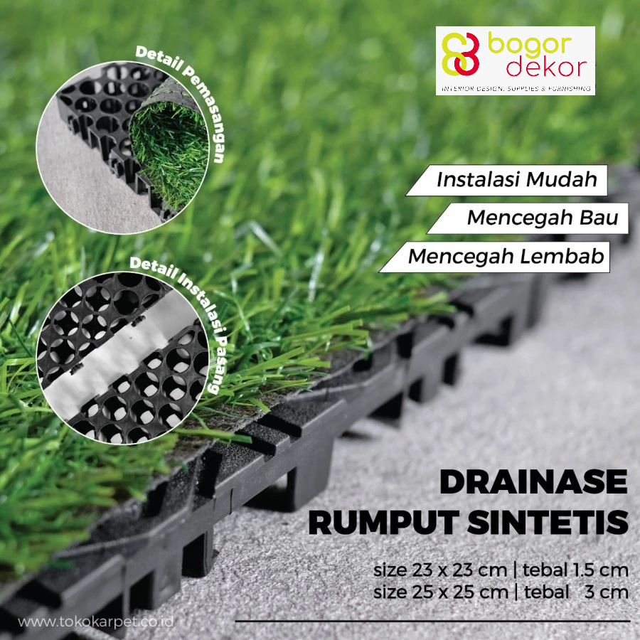 Alas Rumput Sintetis Drainase Tebal 3 cm Termurah / Alas Rumput Murah / Alas Rumput Sintetis Gratis 